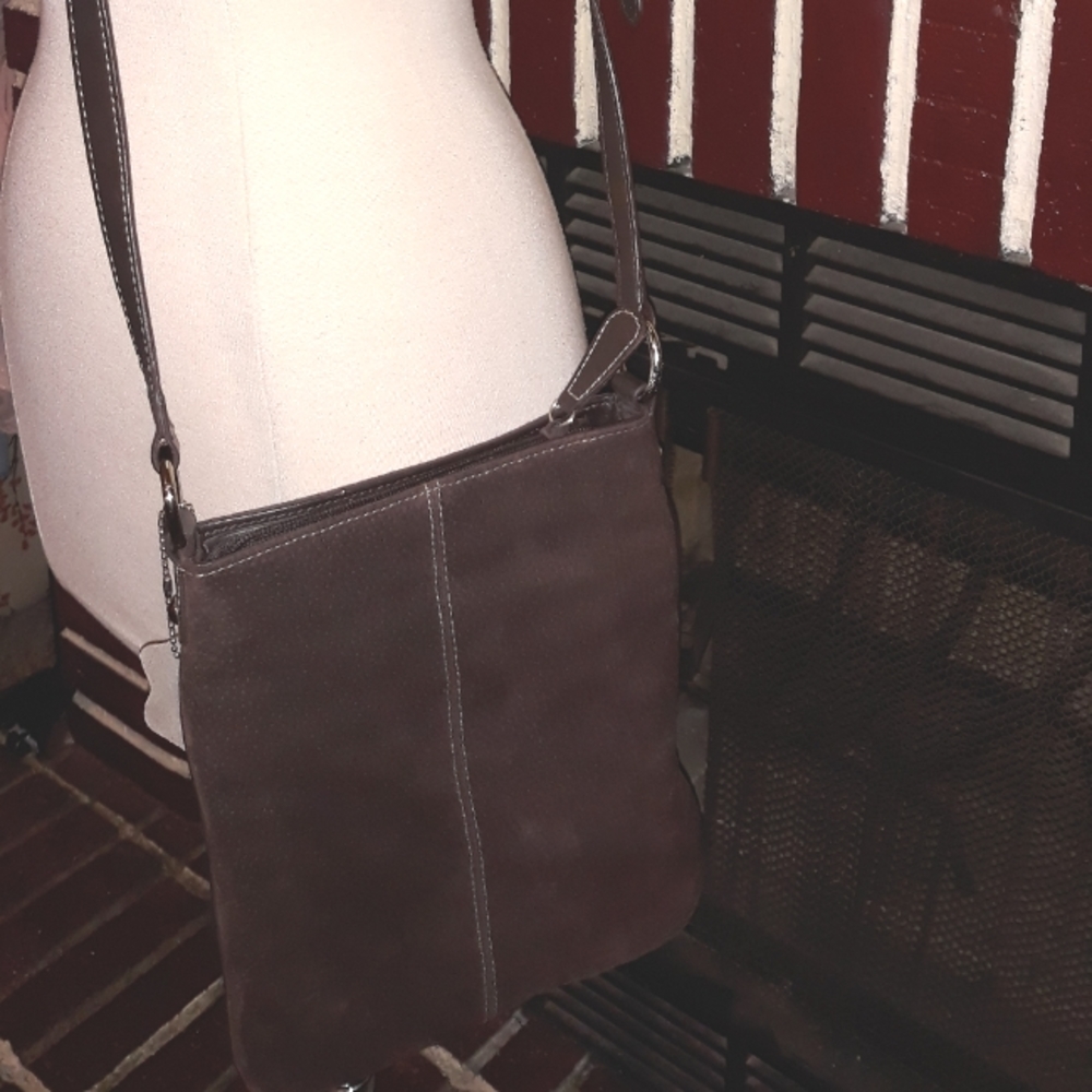 Brown Suede Crossbody
